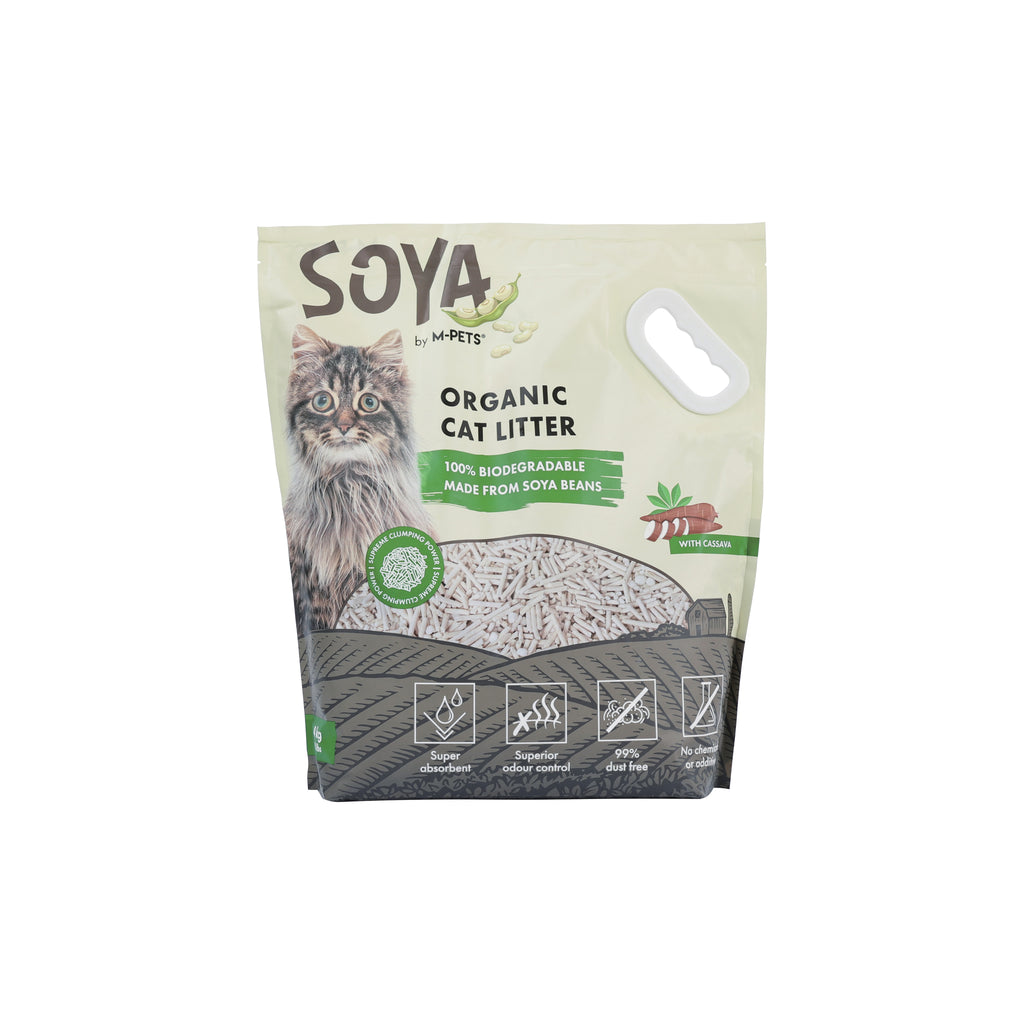 SOYA Cat Litter mixed with CASSAVA in color bag