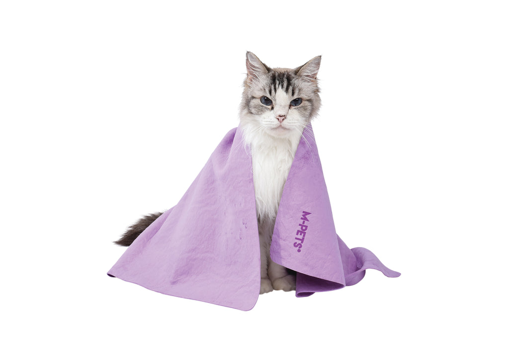 BATHTIME Quick-dry Towel for Cats and Dogs Purple Bubble