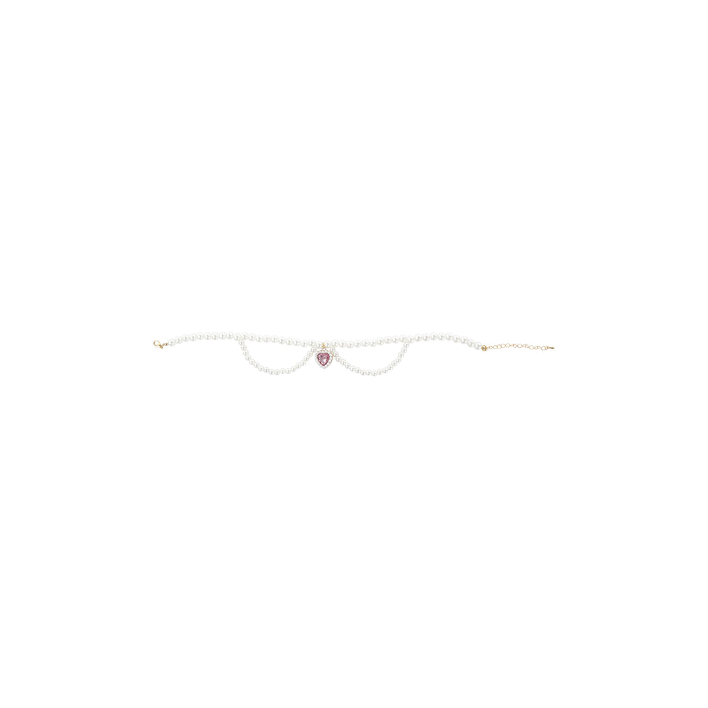 GLAM Pet Necklace Pink heart