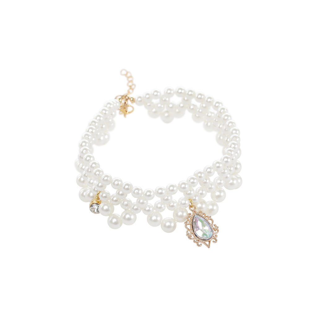 GLAM Pet Necklace White Jewel