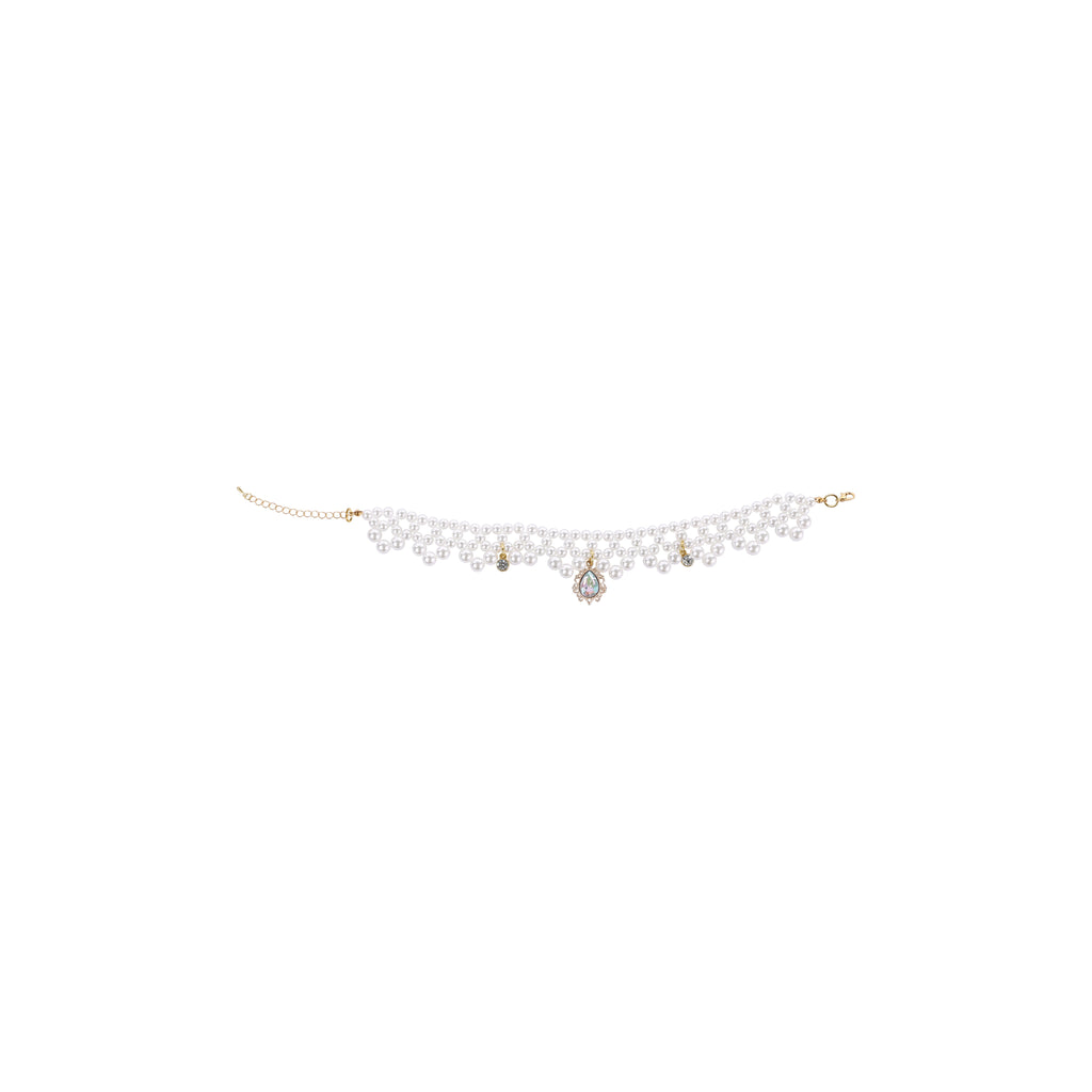 GLAM Pet Necklace White Jewel