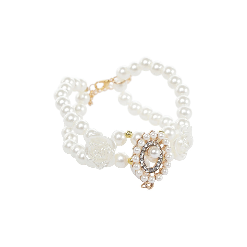 GLAM Pet Necklace White Roses