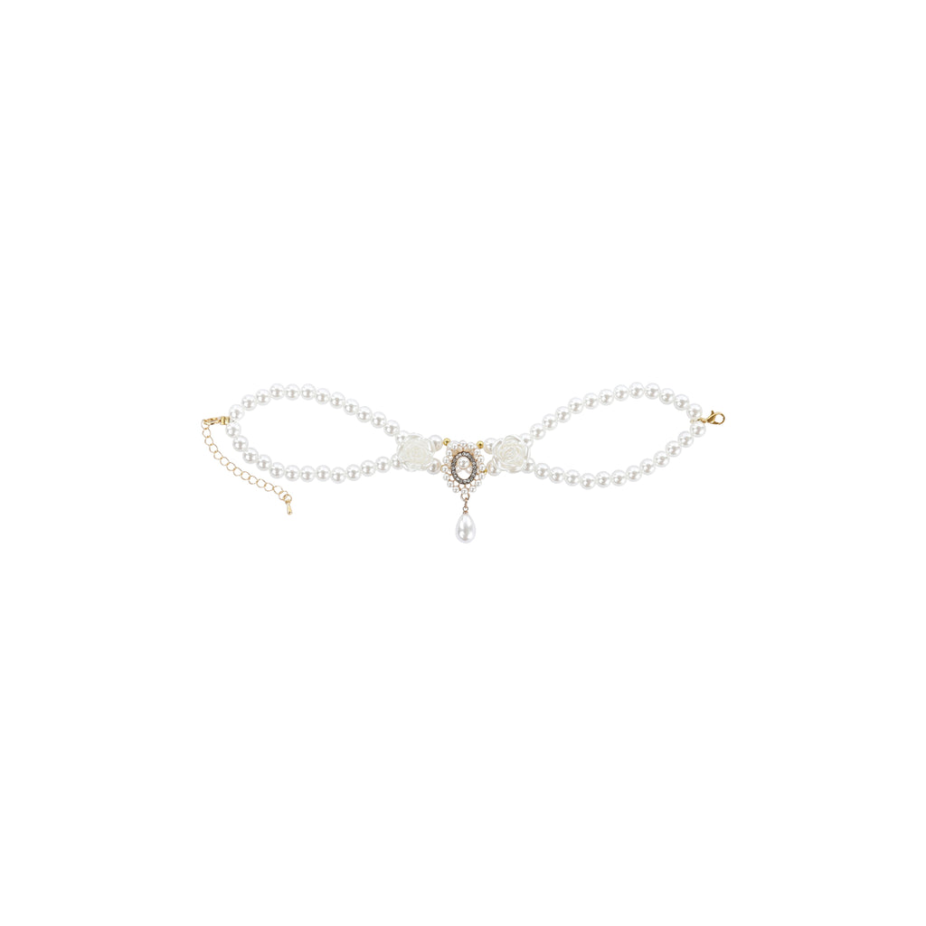 GLAM Pet Necklace White Roses