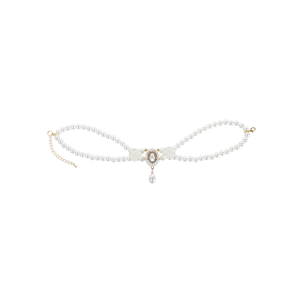 GLAM Pet Necklace White Roses