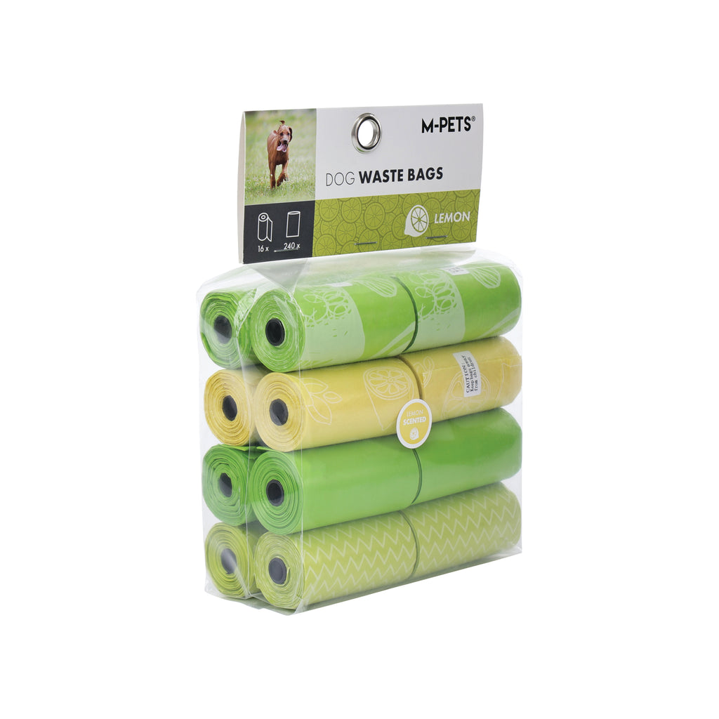 Dog Waste Bags 16 rolls Lemon