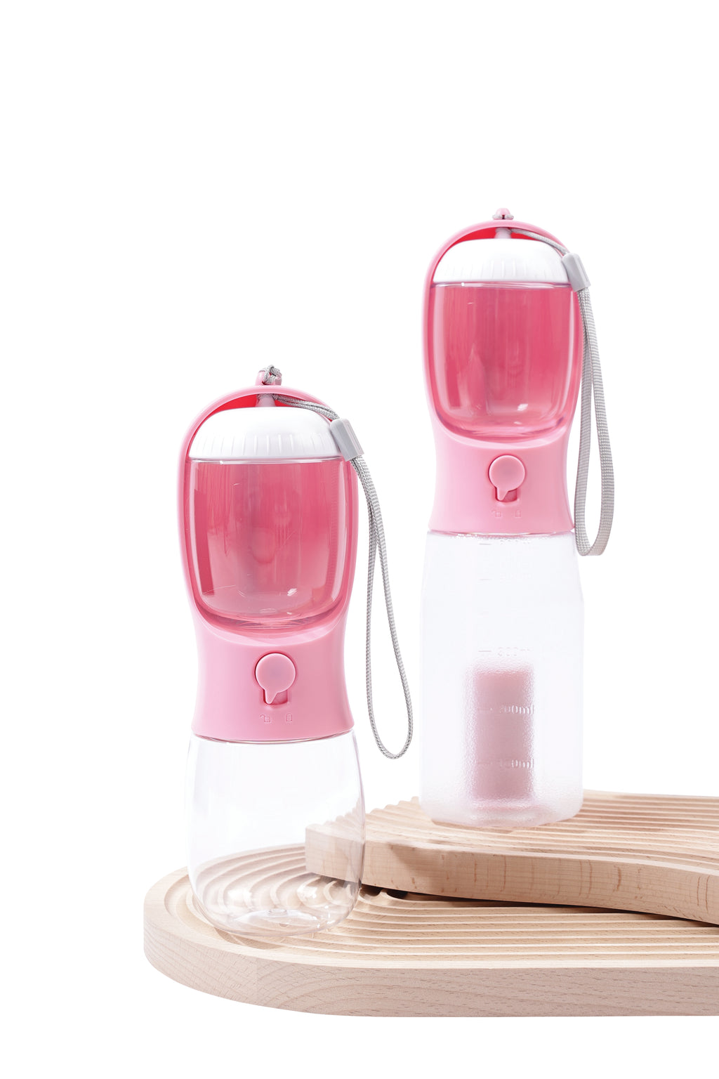 ON THE ROAD Dog water bottle 600 ml - 3 in 1 - Pink bloom