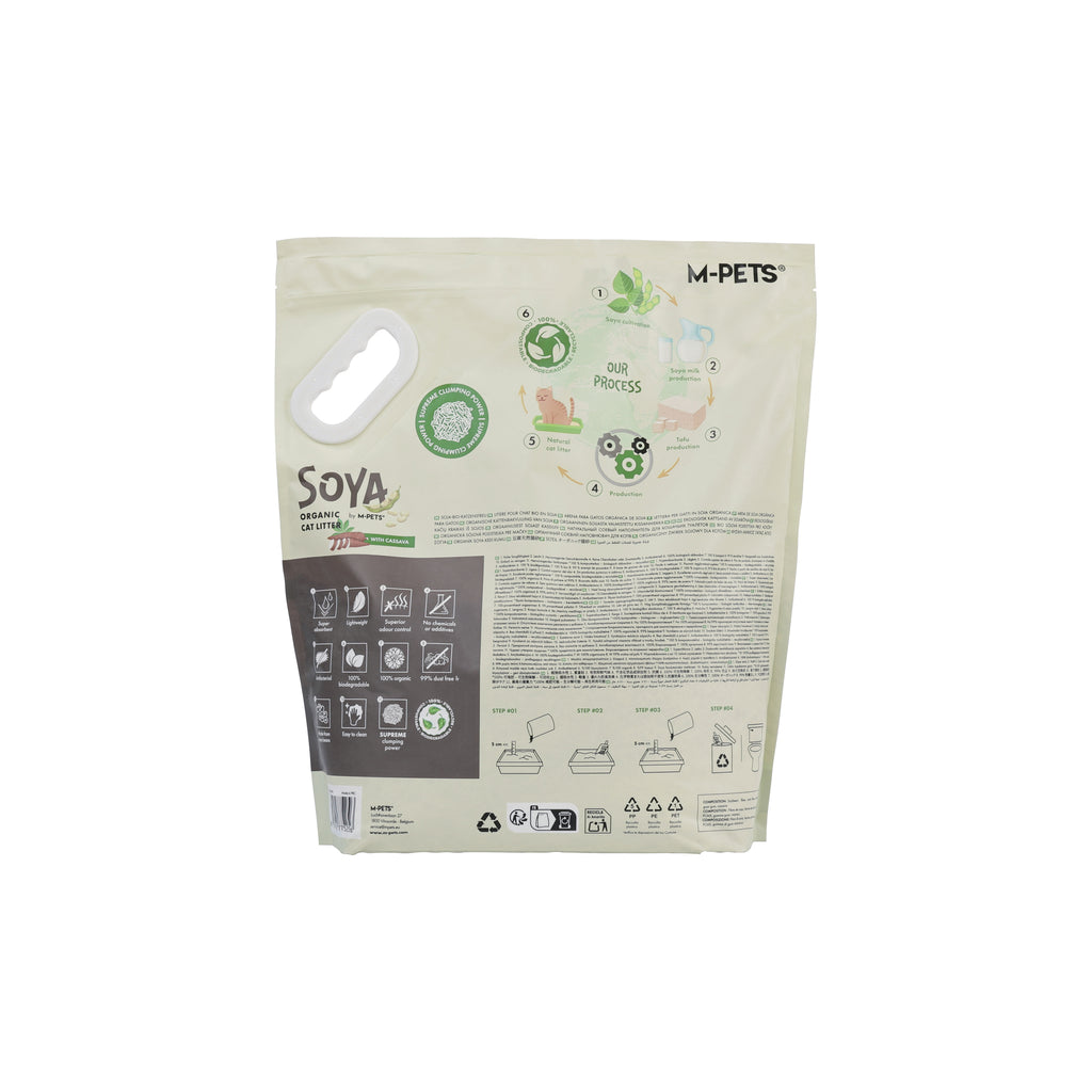 SOYA Cat Litter mixed with CASSAVA in color bag