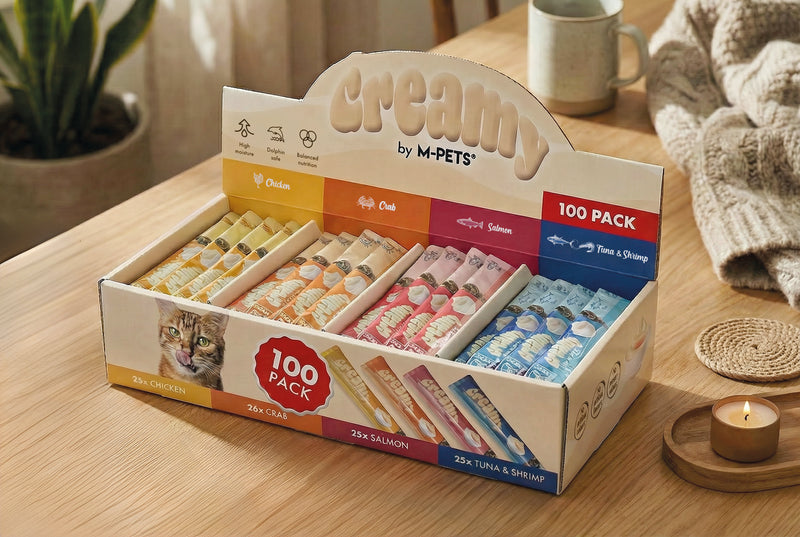 CREAMY Cat Treat DISPLAY 100 pcs - Mixed four flavours