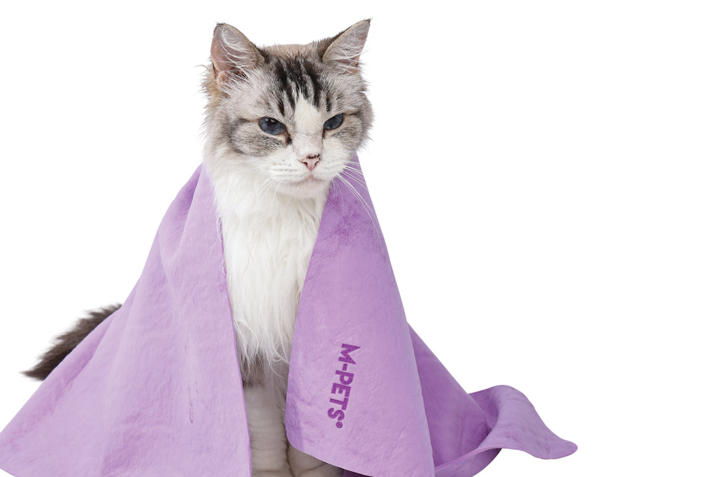BATHTIME Quick-dry Towel for Cats and Dogs Purple Bubble