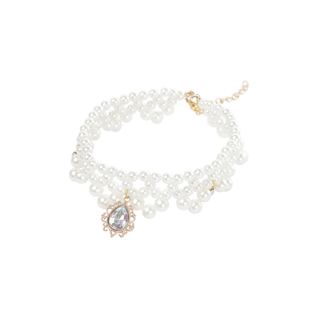 GLAM Pet Necklace White Jewel