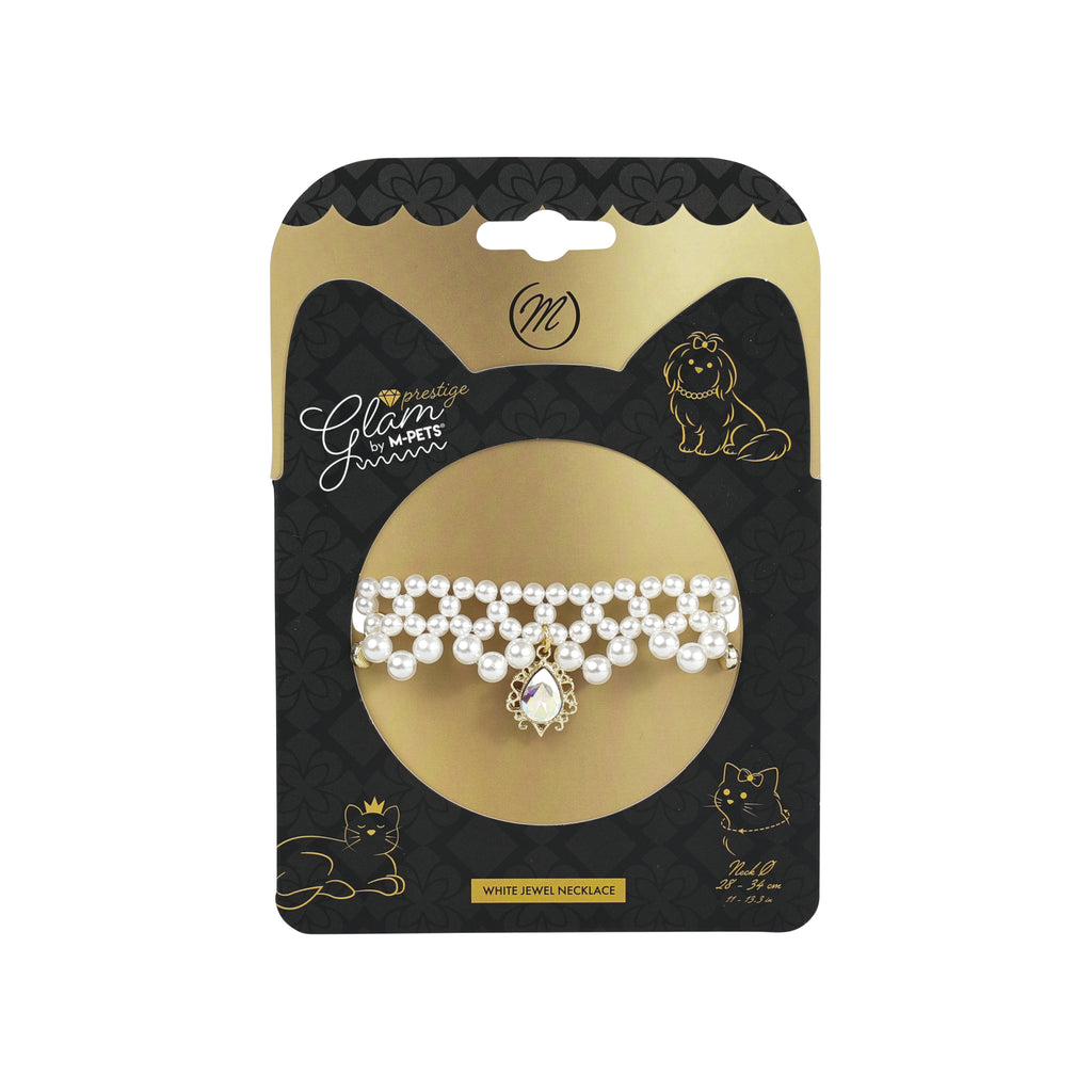 GLAM Pet Necklace White Jewel