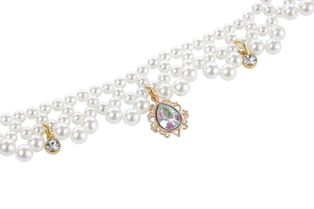 GLAM Pet Necklace White Jewel