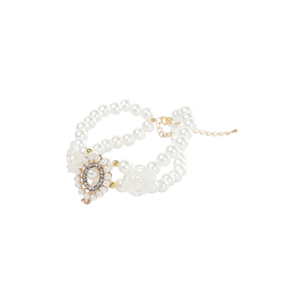 GLAM Pet Necklace White Roses