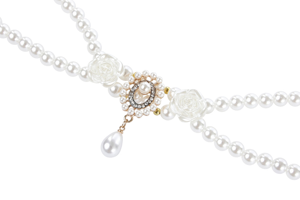 GLAM Pet Necklace White Roses