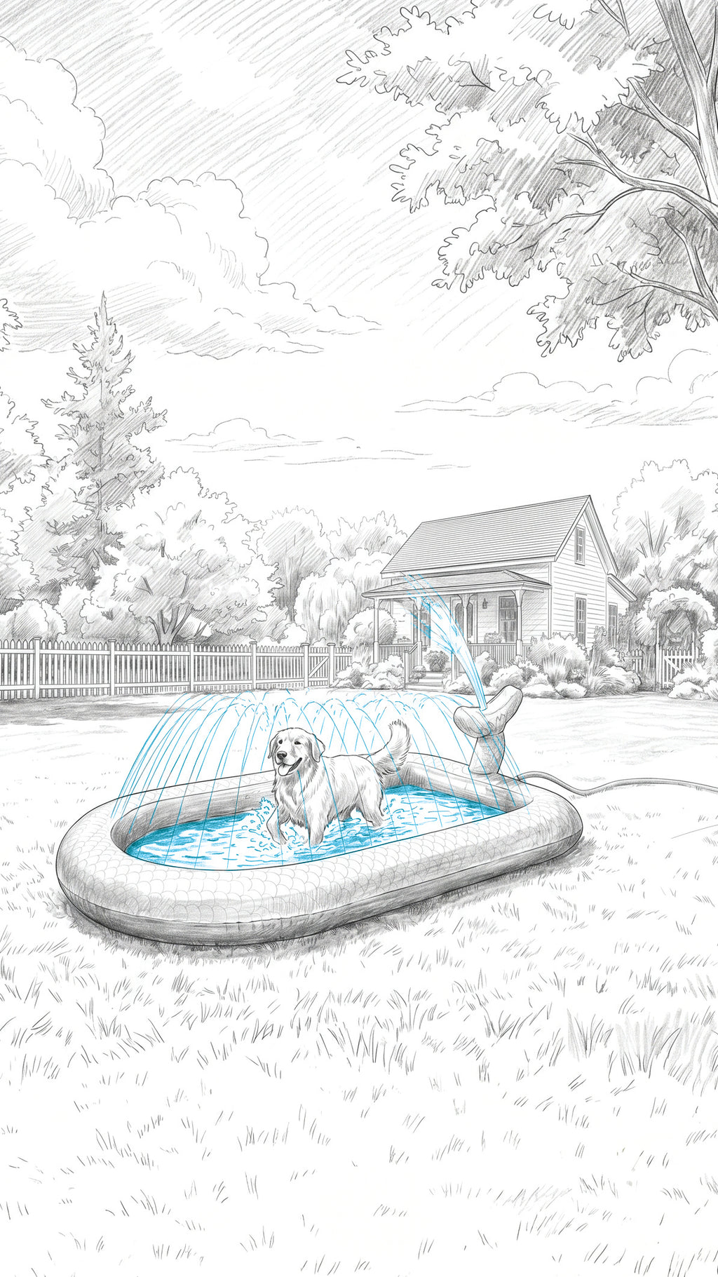 SPLASH Mermaid Swimming Pool With Sprinkler Rim