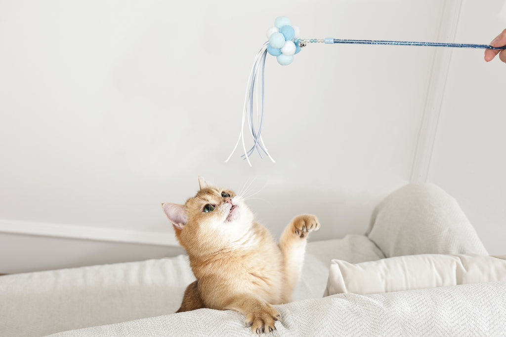 MoonCAT - bacchetta per gatti Cosmic Fluff Rosa/Blu Argento e Bianco