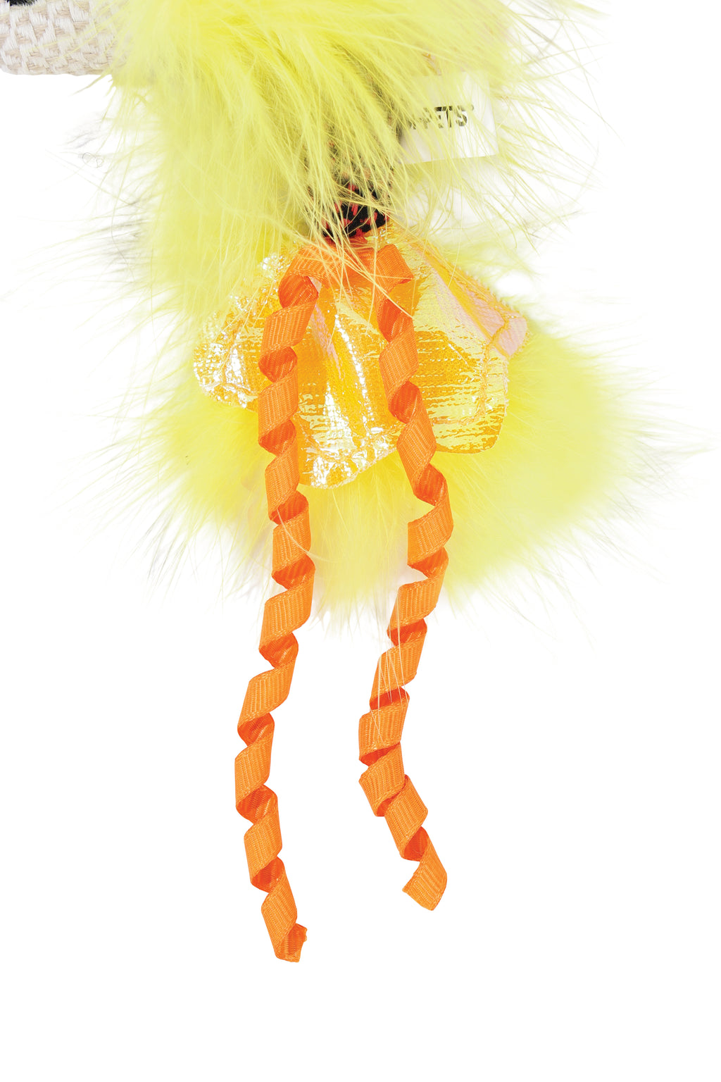 Plume catnip toy Yellow fish