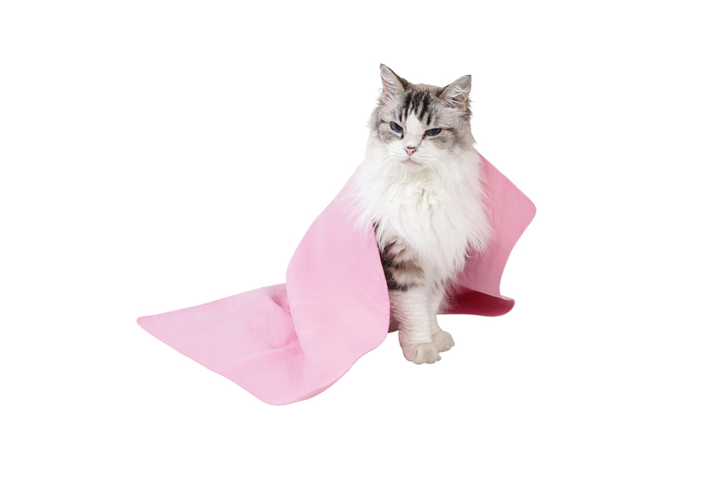 BATHTIME Quick-dry Towel for Cats and Dogs Pink Bubble