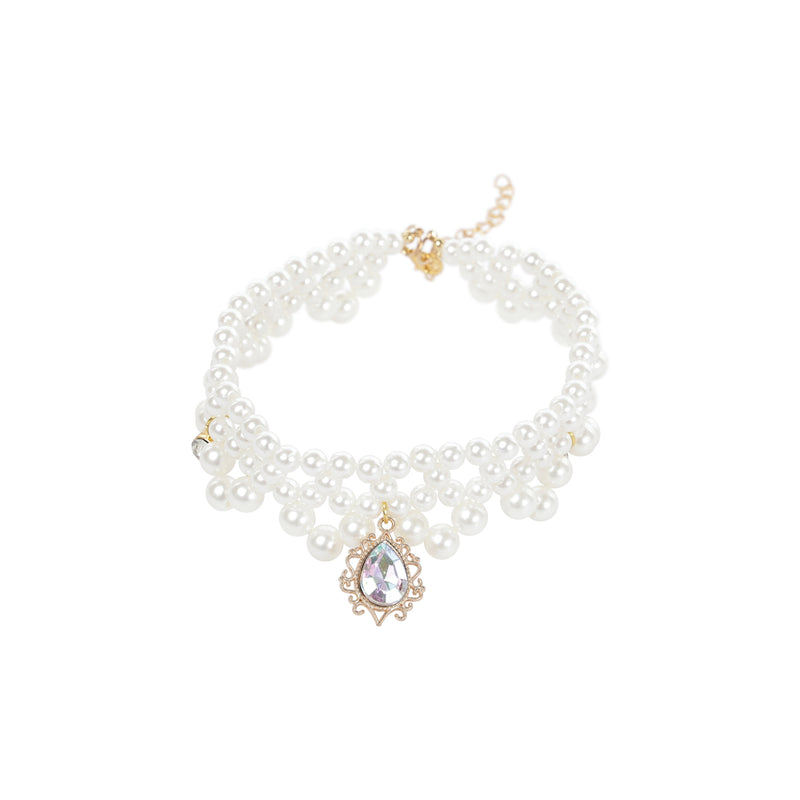 GLAM Pet Necklace White Jewel