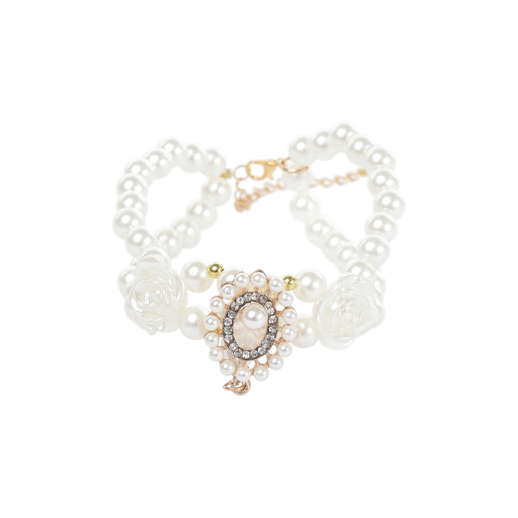 GLAM Pet Necklace White Roses