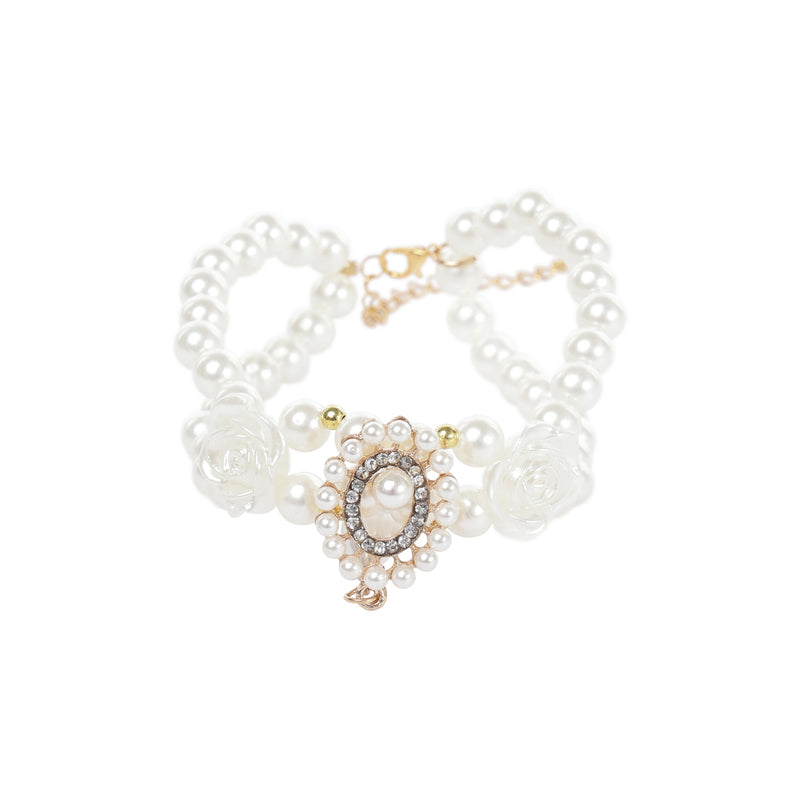 GLAM Pet Necklace White Roses