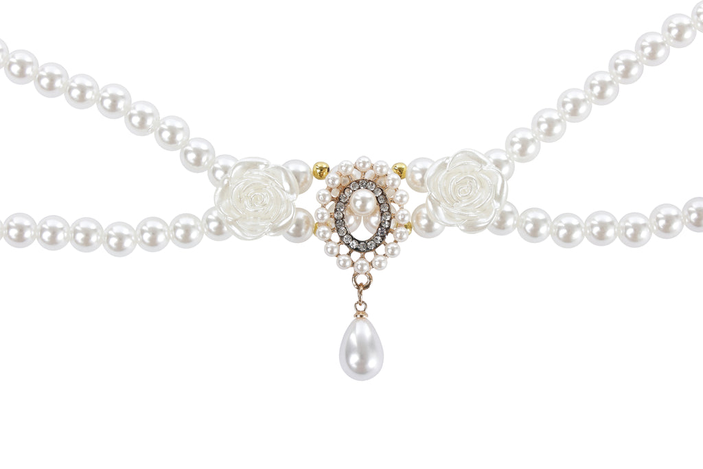 GLAM Pet Necklace White Roses