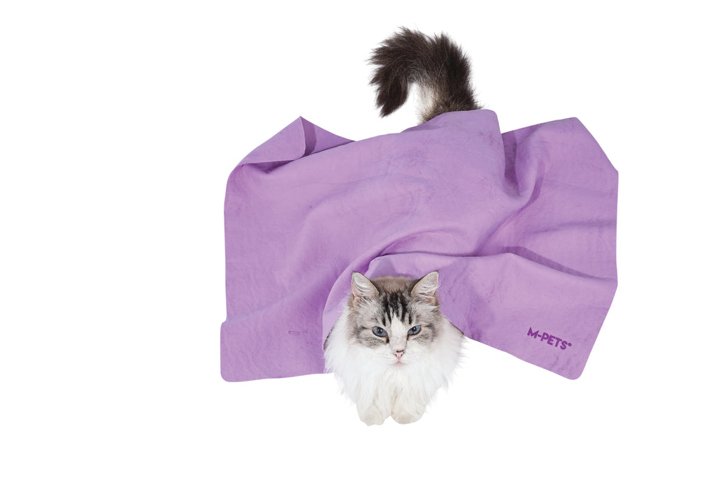 BATHTIME Quick-dry Towel for Cats and Dogs Purple Bubble