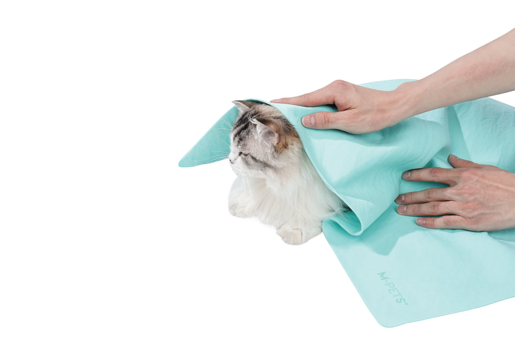 BATHTIME Quick-dry Towel for Cats and Dogs Green Bubble