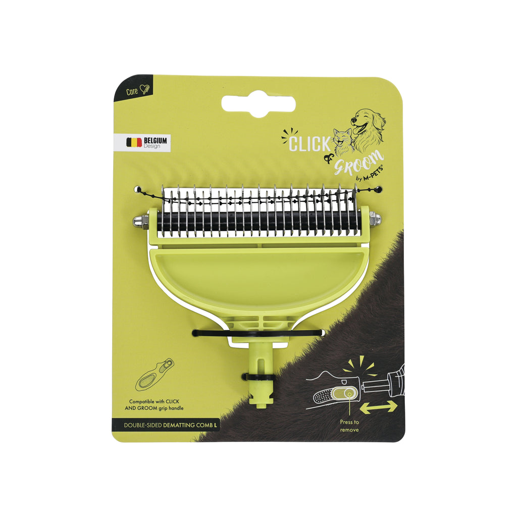 CLICK and GROOM Double-sided Dematting comb Head