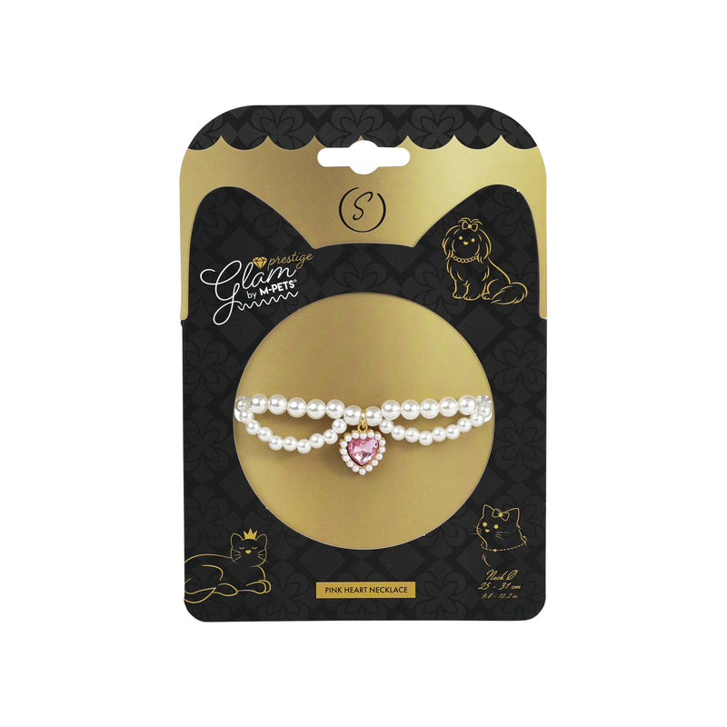 GLAM Pet Necklace Pink heart