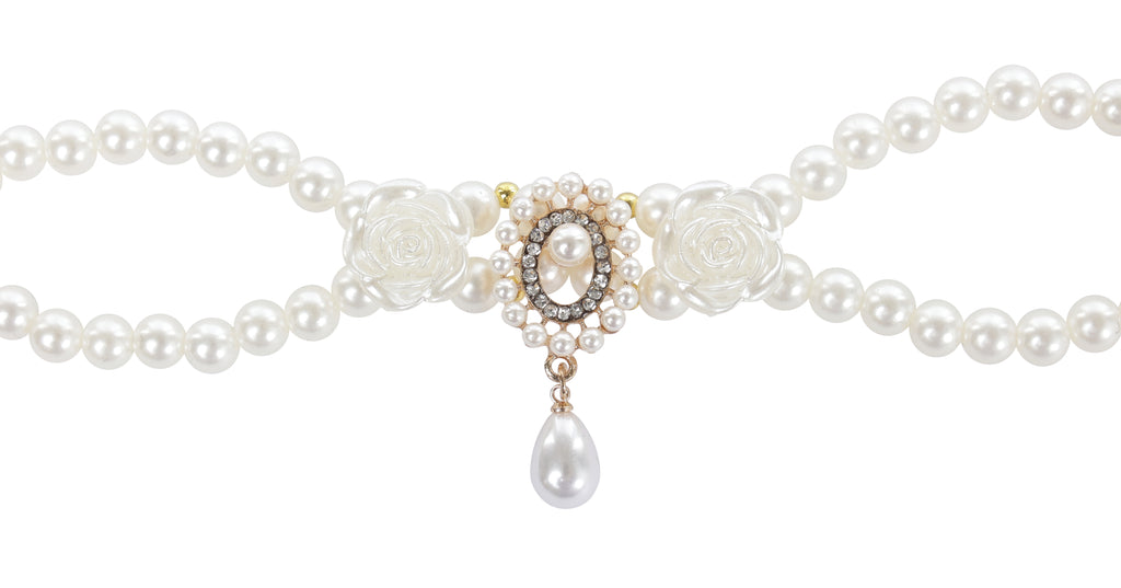 GLAM Pet Necklace White Roses