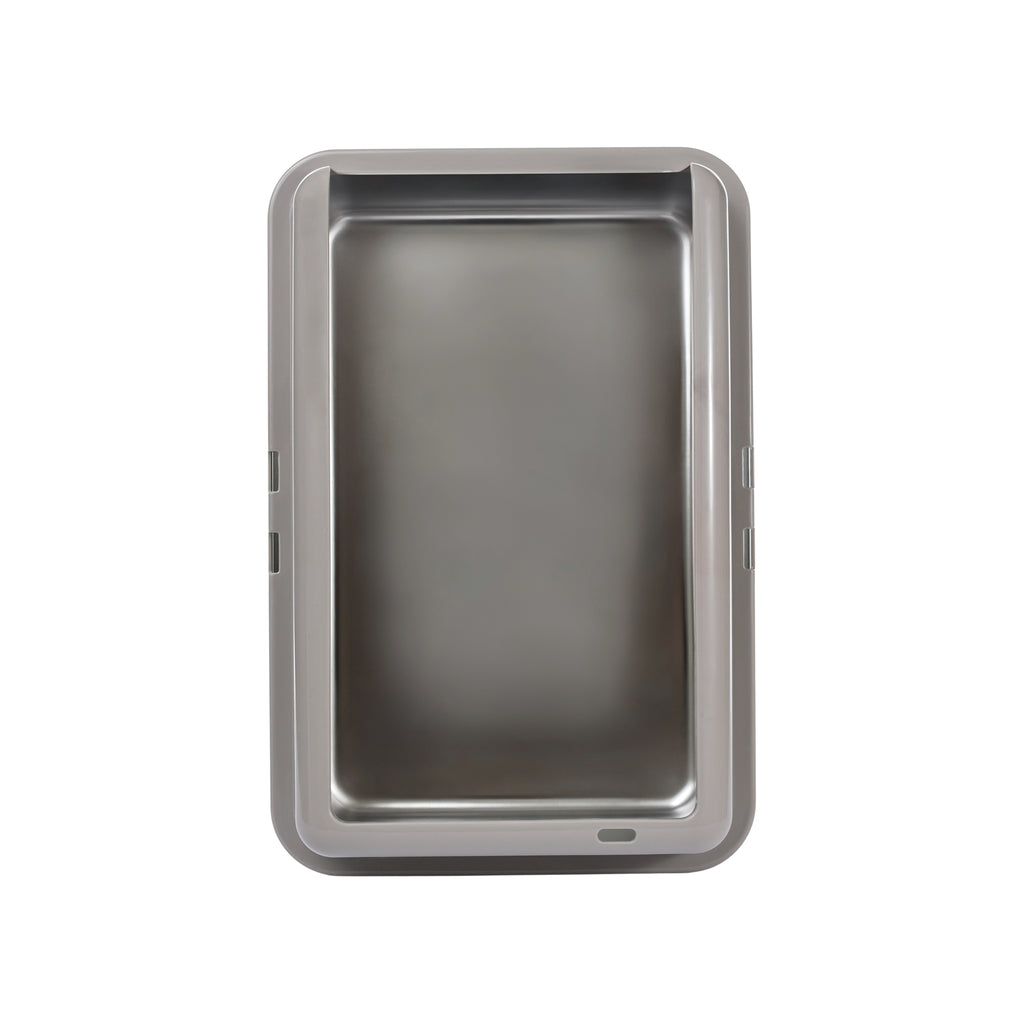 SteelCare Cat litter tray with rim Stainless steel Large