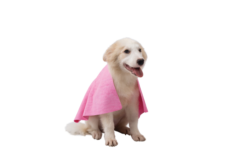 BATHTIME Quick-dry Towel for Cats and Dogs Pink Bubble