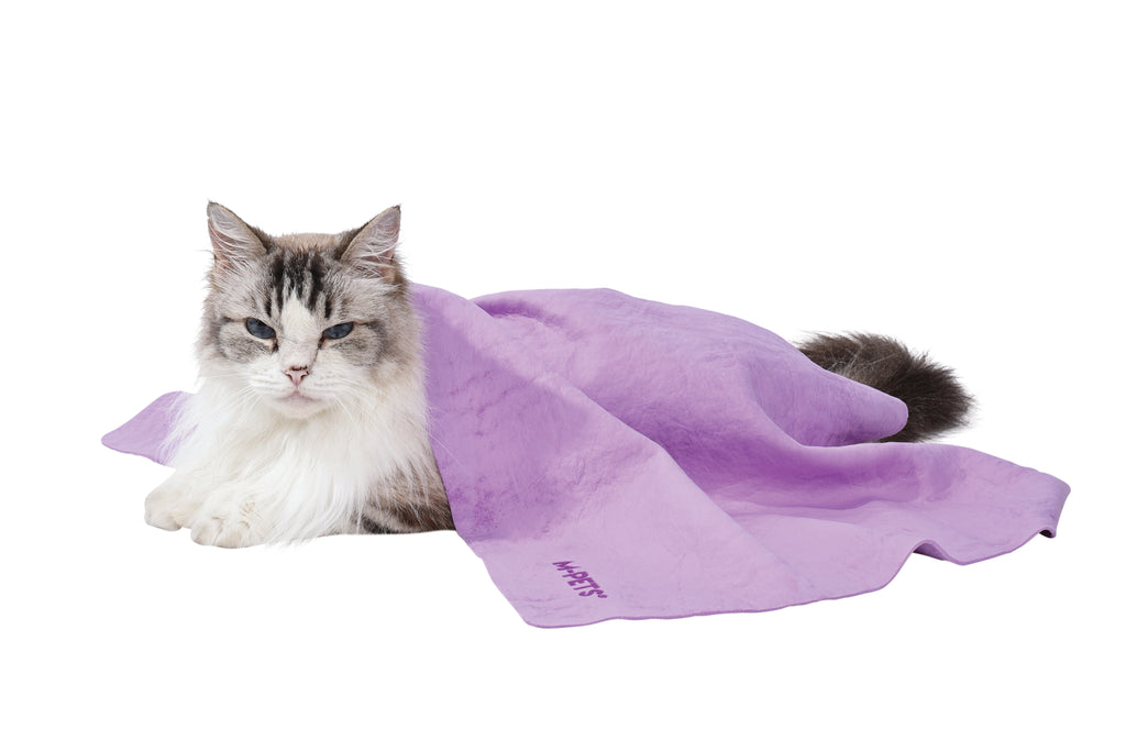 BATHTIME Quick-dry Towel for Cats and Dogs Purple Bubble