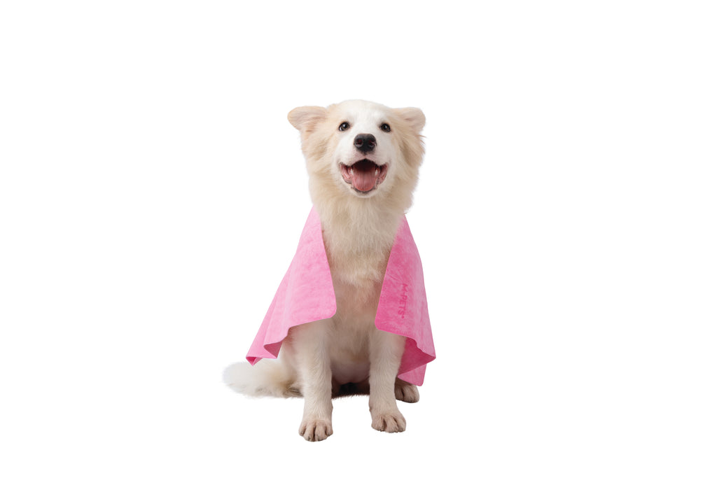 BATHTIME Quick-dry Towel for Cats and Dogs Pink Bubble