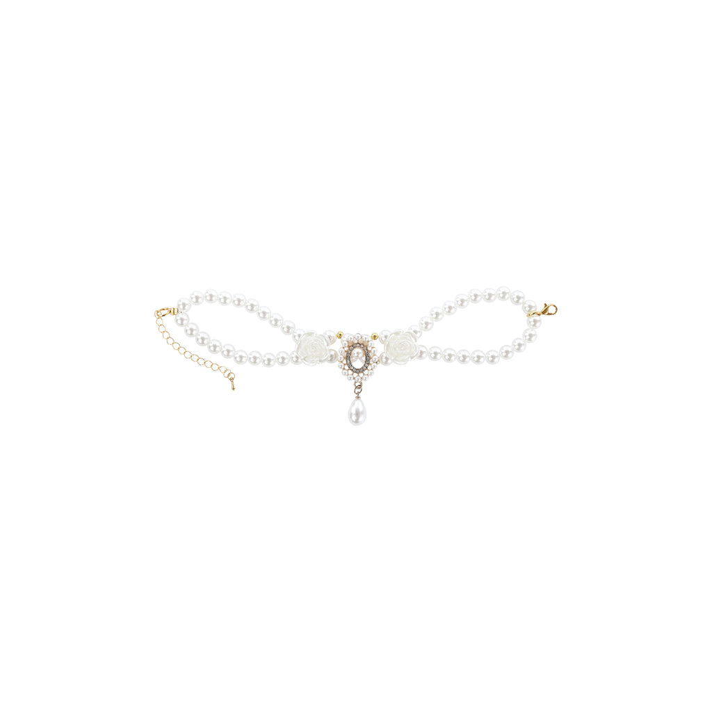 GLAM Pet Necklace White Roses