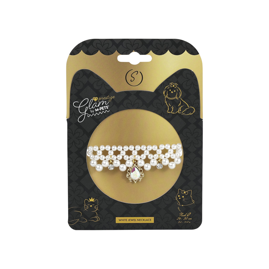 GLAM Pet Necklace White Jewel