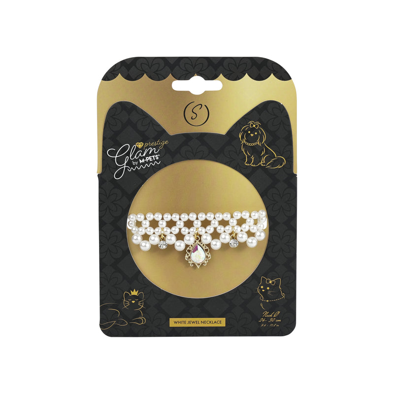 GLAM Pet Necklace White Jewel