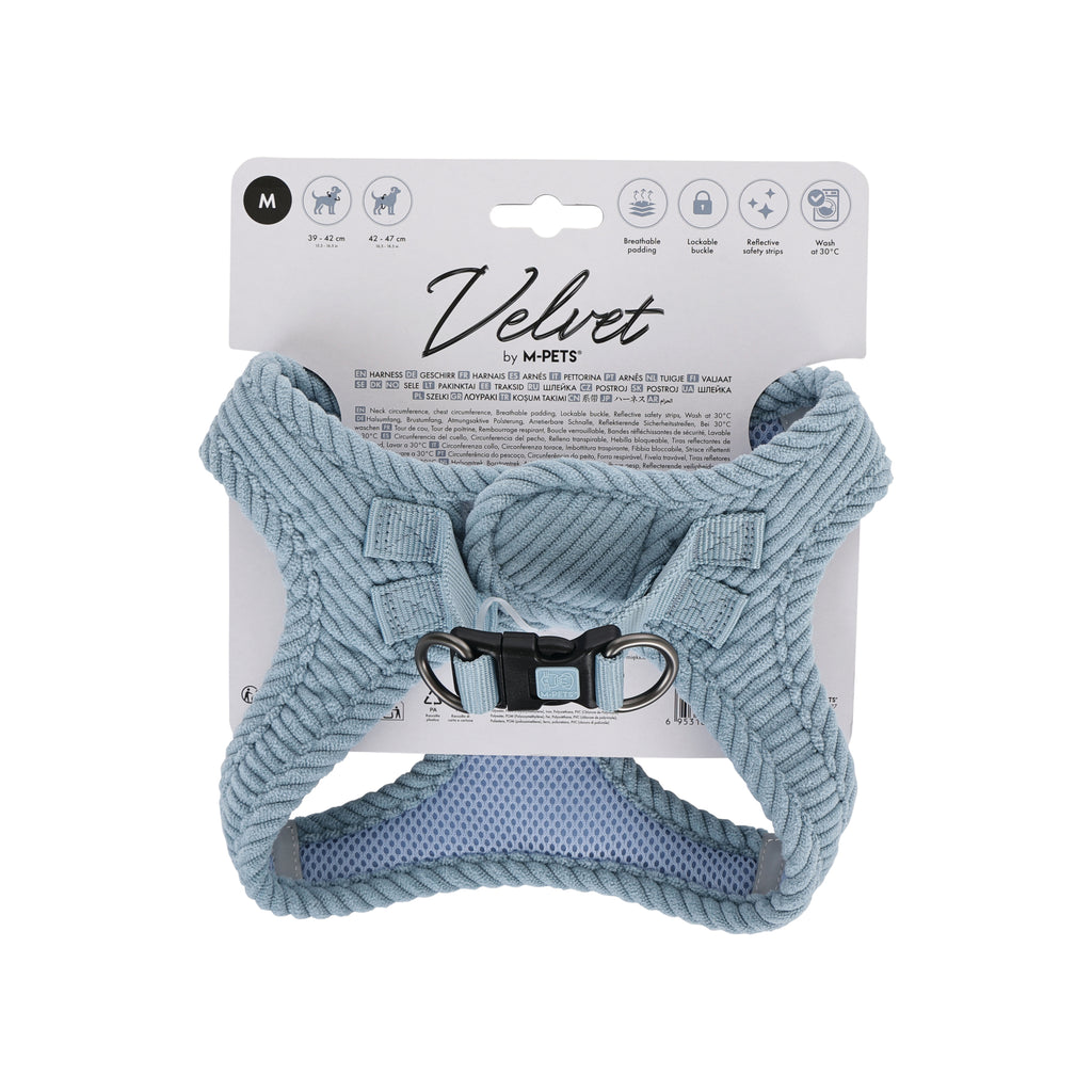 VELVET Dog harness Dusty Blue