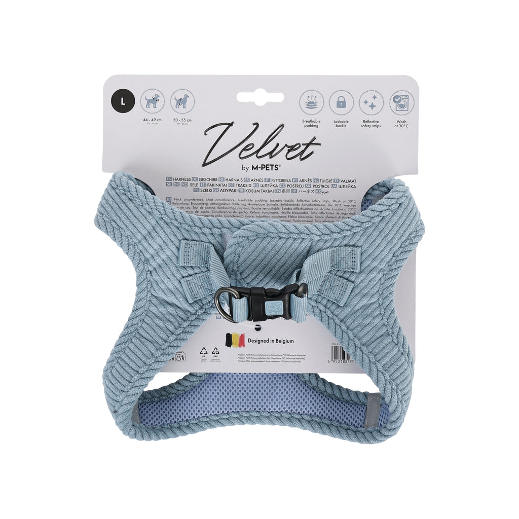 VELVET Dog harness Dusty Blue