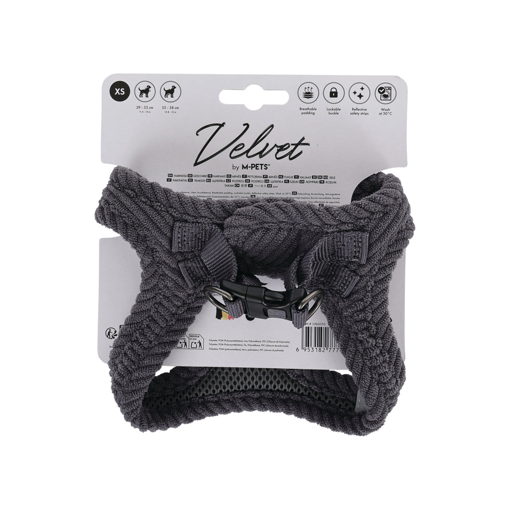 VELVET Dog harness Misty Grey
