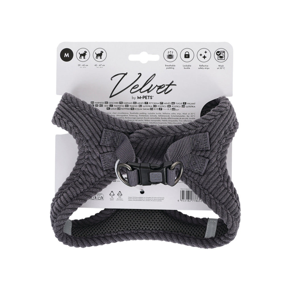 VELVET Dog harness Misty Grey