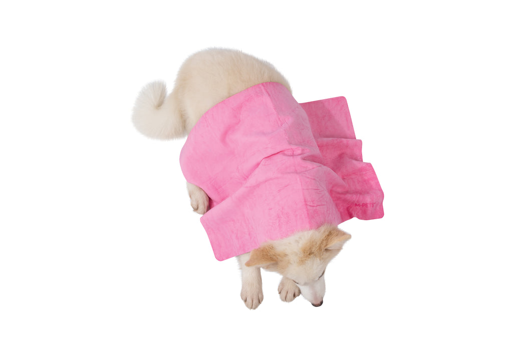 BATHTIME Quick-dry Towel for Cats and Dogs Pink Bubble