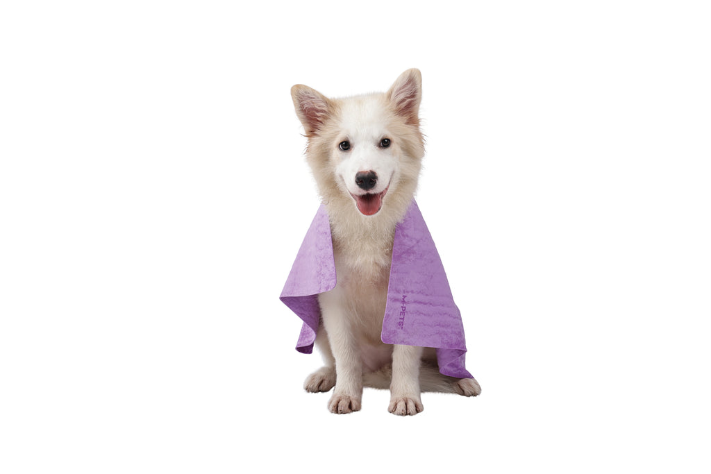 BATHTIME Quick-dry Towel for Cats and Dogs Purple Bubble