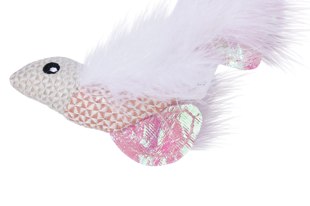 Plume catnip toy Pink fish