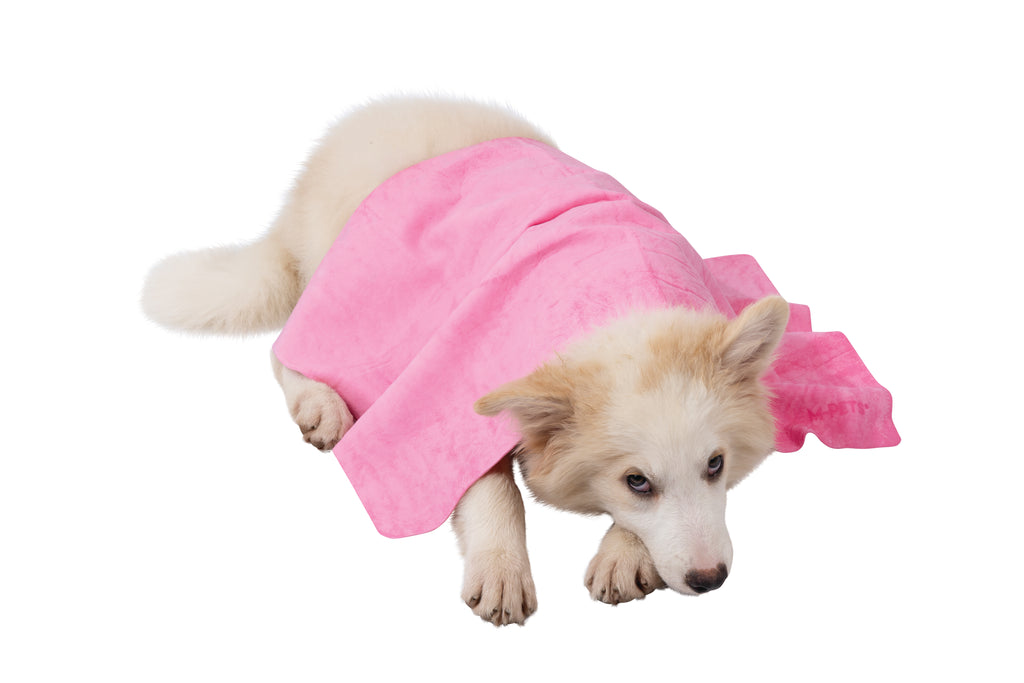 BATHTIME Quick-dry Towel for Cats and Dogs Pink Bubble