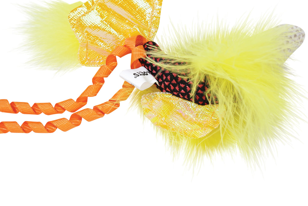 Plume catnip toy Yellow fish