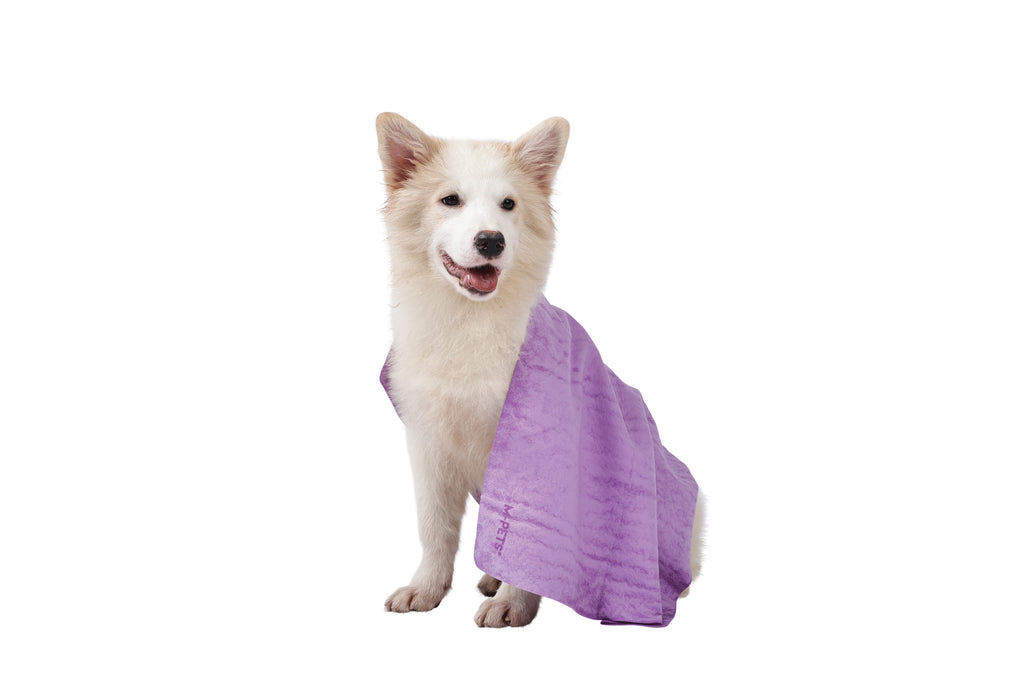 BATHTIME Quick-dry Towel for Cats and Dogs Purple Bubble