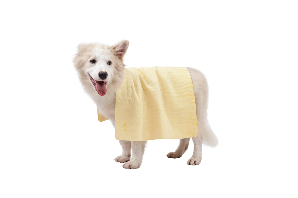 BATHTIME Quick-dry Towel for Cats and Dogs Yellow Bubble
