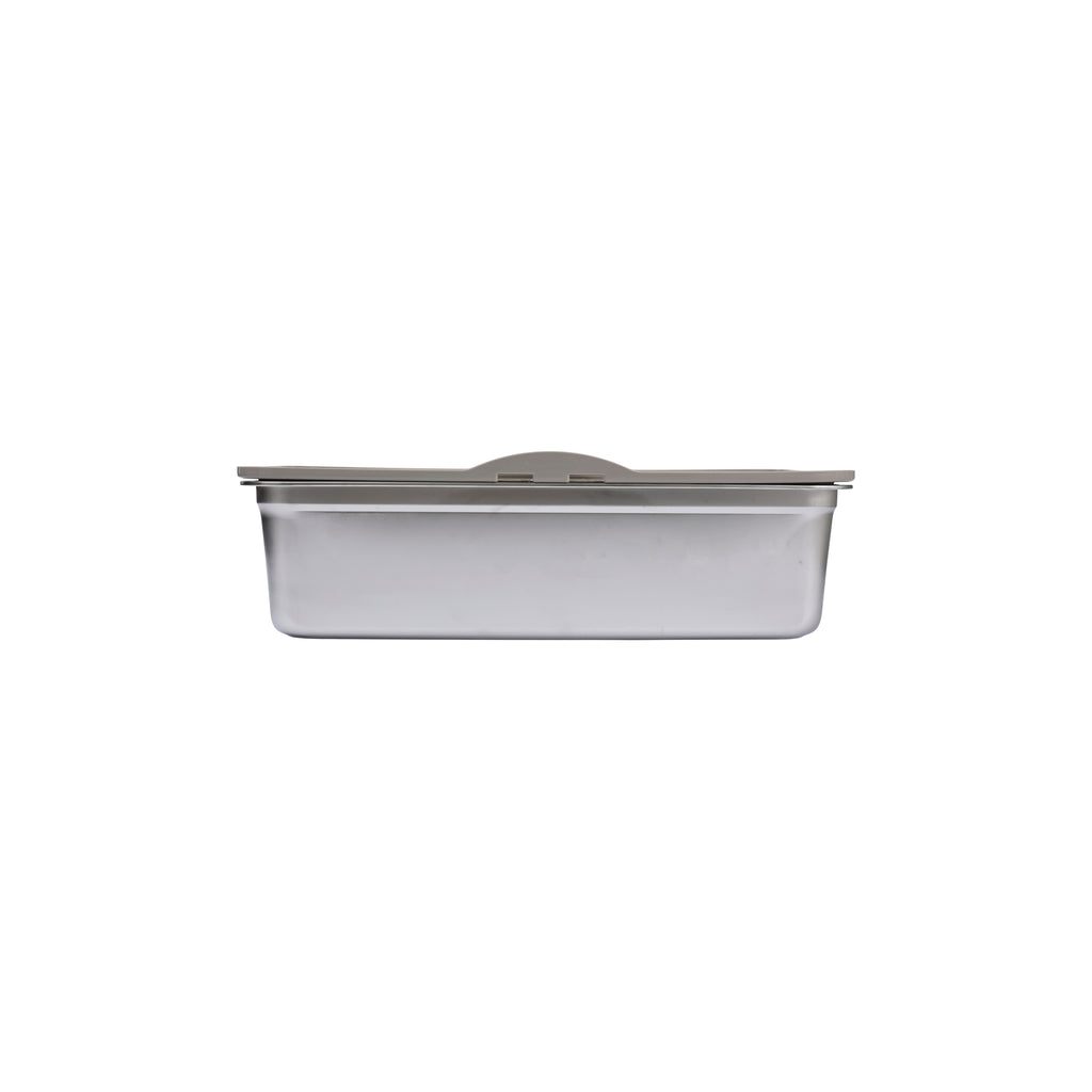SteelCare Cat litter tray with rim Stainless steel Large